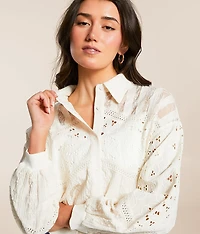 Mixed Crochet Shirt