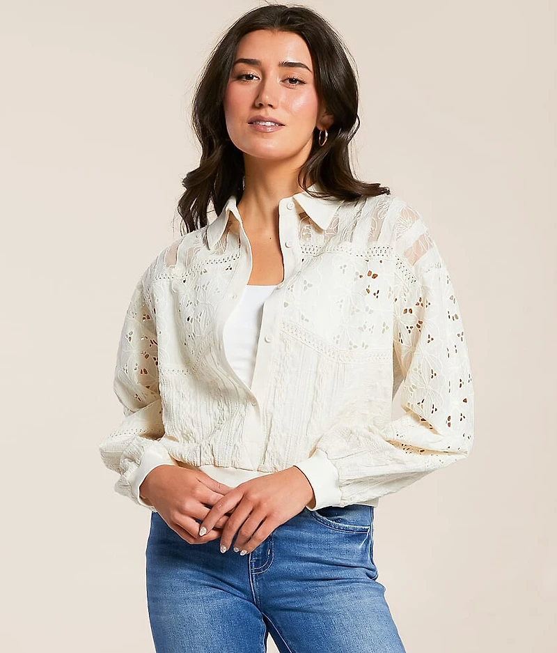 Mixed Crochet Shirt
