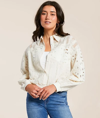 Mixed Crochet Shirt