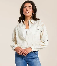 Mixed Crochet Shirt