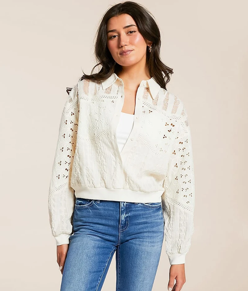 Mixed Crochet Shirt