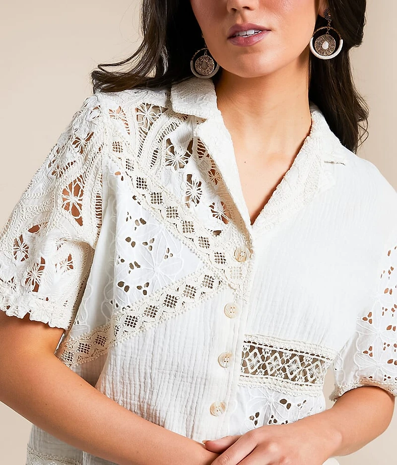 Pieced Crochet Shirt