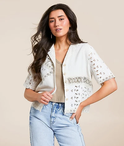 Pieced Crochet Shirt