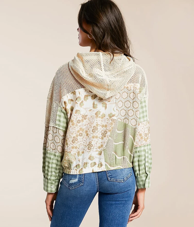 Pieced Crochet Hoodie
