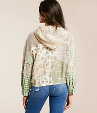Pieced Crochet Hoodie