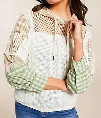 Pieced Crochet Hoodie