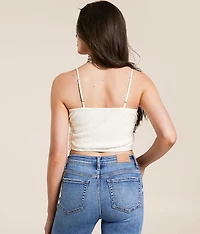 Floral Lace Hanky Tank Top