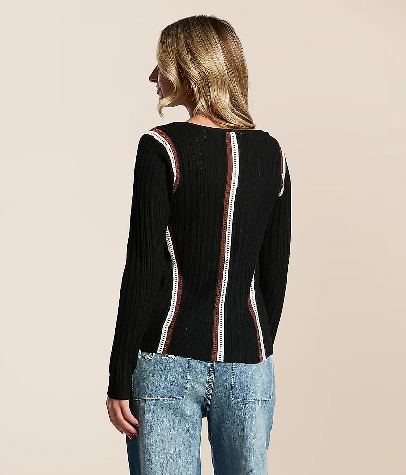 Ribbed Eyelet Top