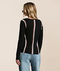 Ribbed Eyelet Top