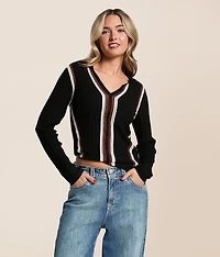 Ribbed Eyelet Top
