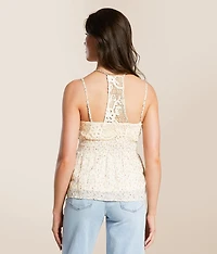 Floral Eyelet Tank Top