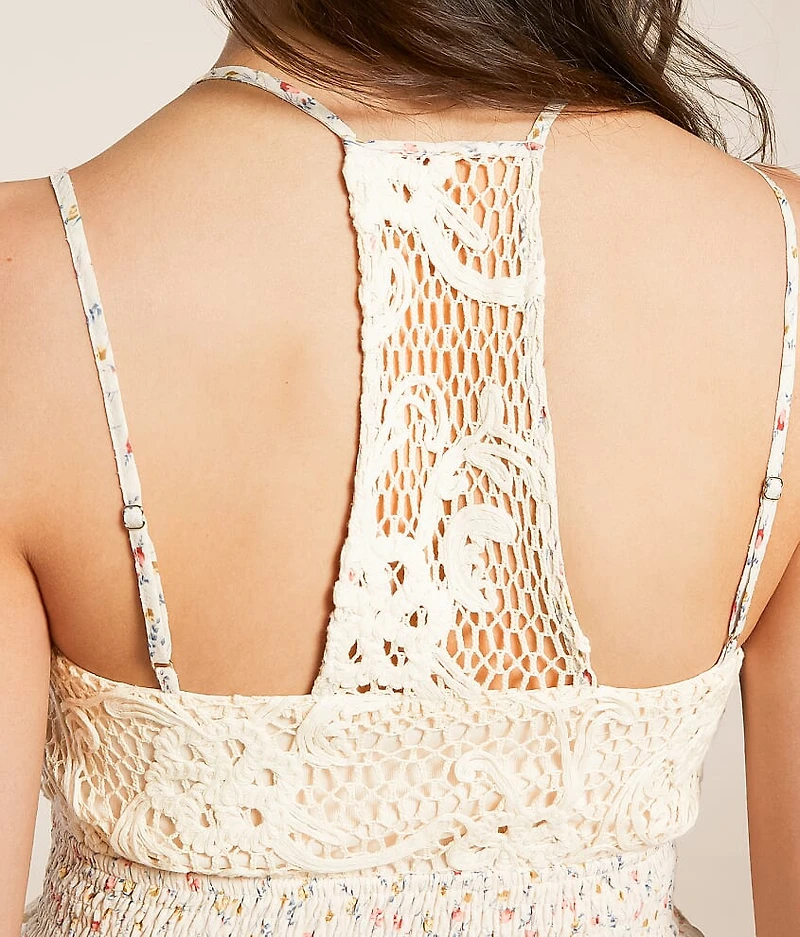 Floral Eyelet Tank Top