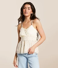 Floral Eyelet Tank Top