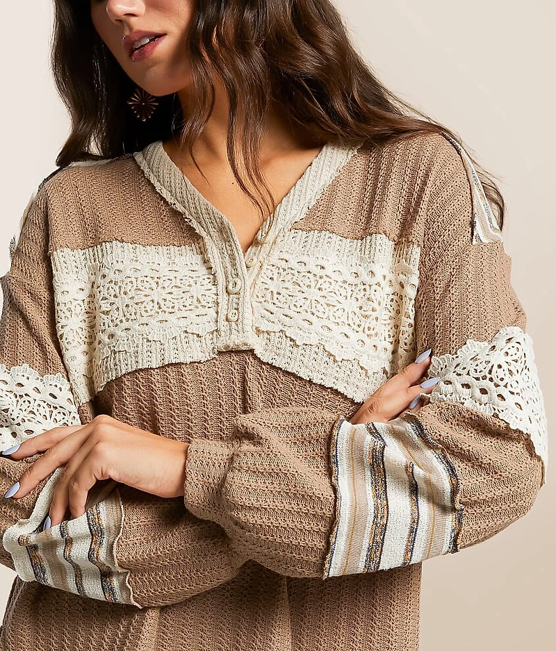 Pieced Crochet Henley