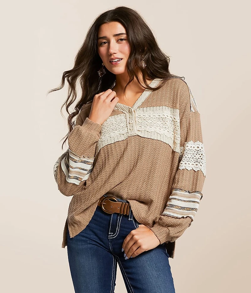 Pieced Crochet Henley