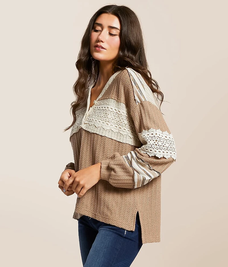 Pieced Crochet Henley