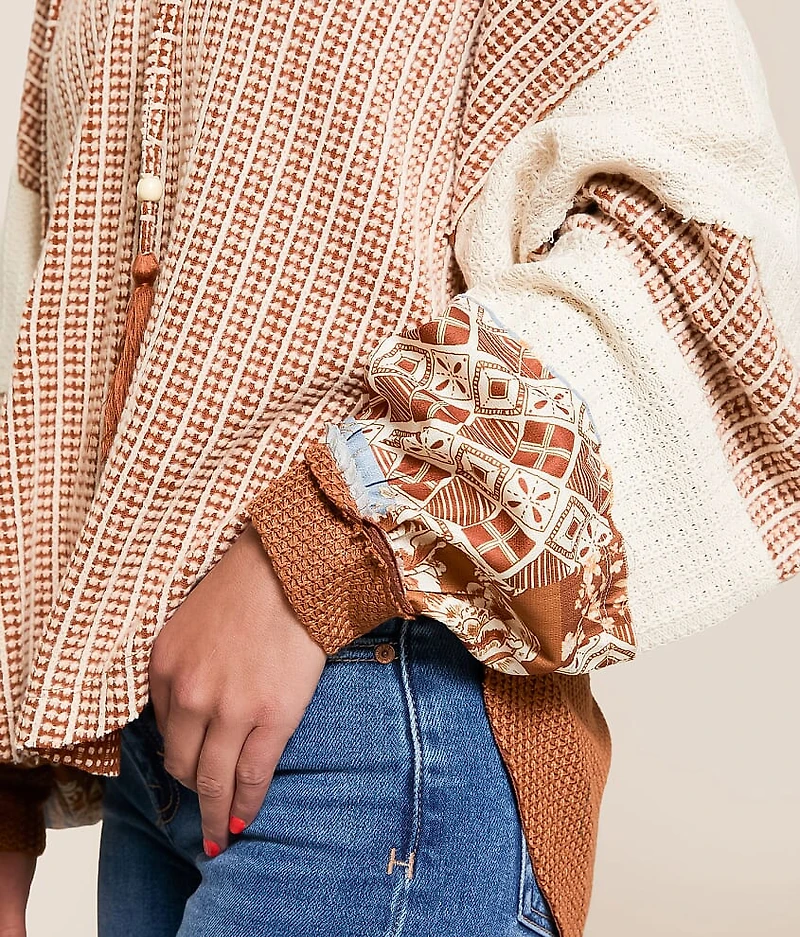 Pieced Crochet Hoodie