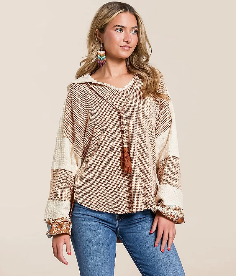 Pieced Crochet Hoodie