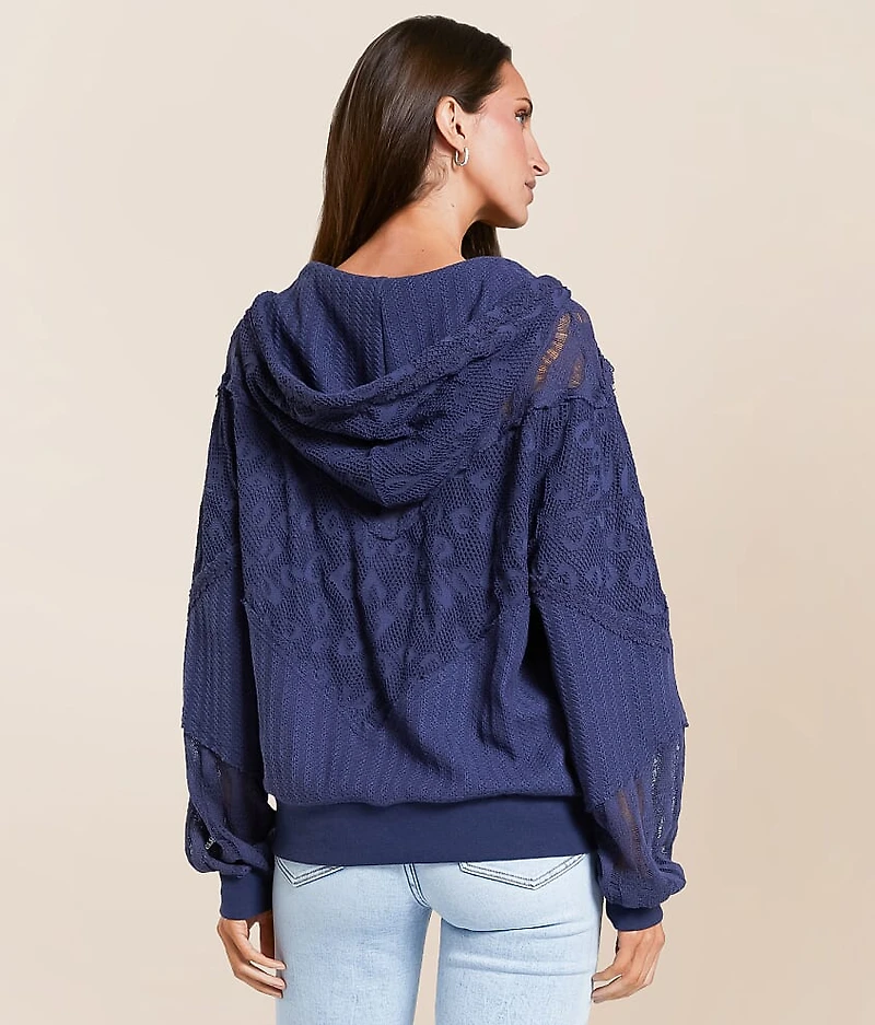 Pieced Crochet Hoodie