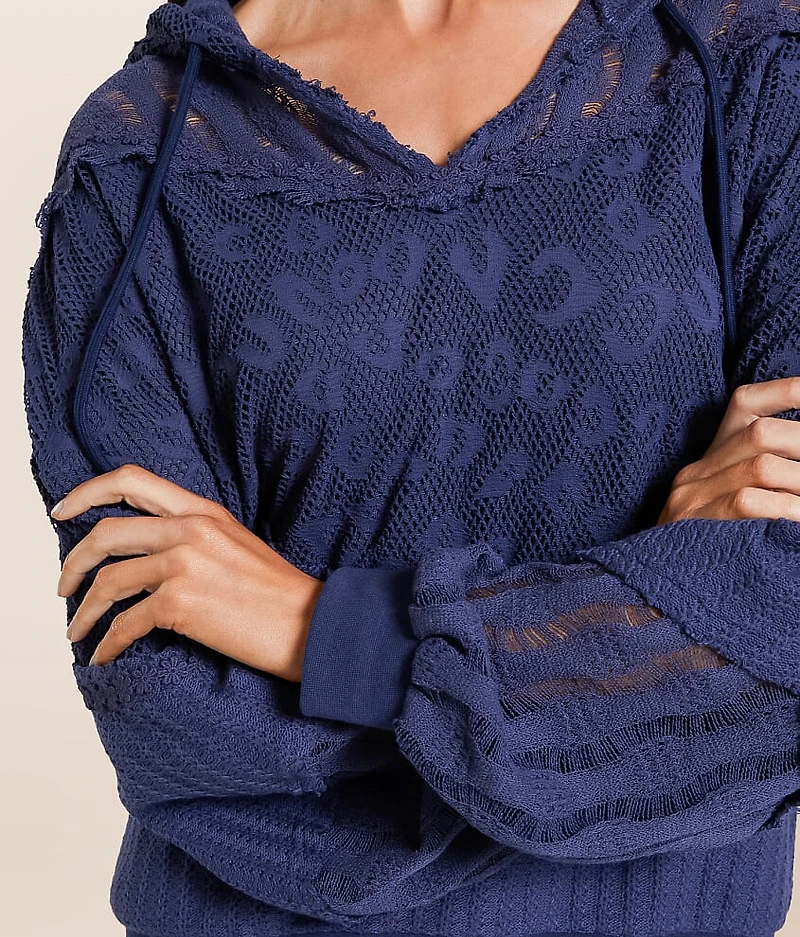 Pieced Crochet Hoodie