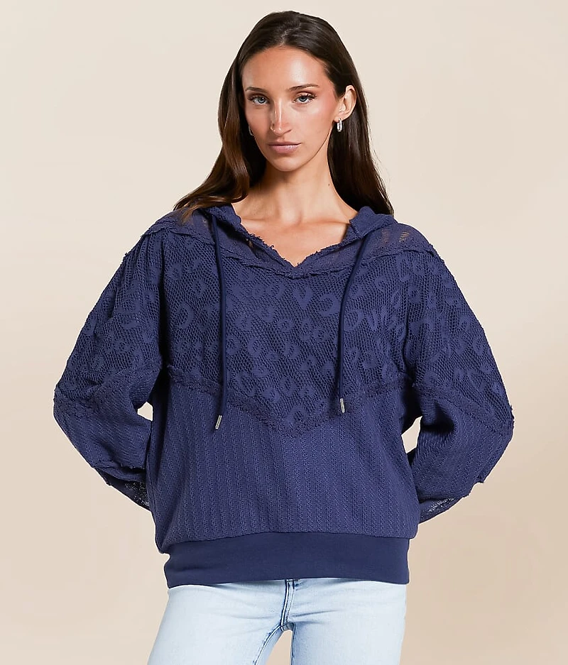 Pieced Crochet Hoodie