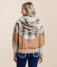 Pieced Plaid Hoodie
