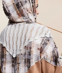 Pieced Plaid Hoodie