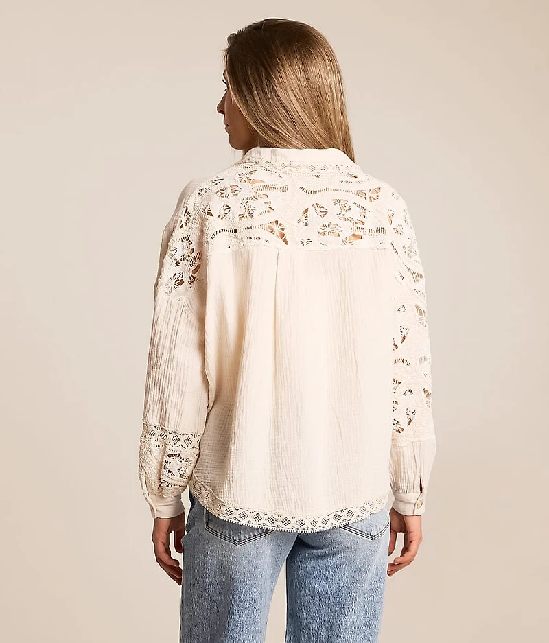 Pieced Crochet Shirt