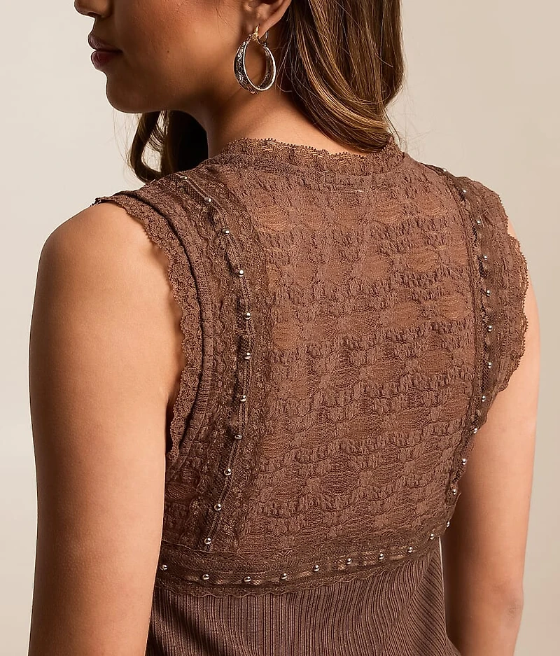 Studded Lace Tank Top
