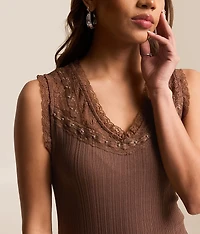 Studded Lace Tank Top