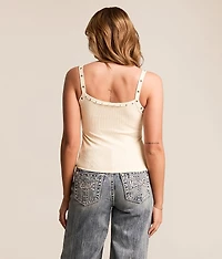 Crochet Lace-Up Tank Top