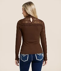 Lace Mock Neck Top