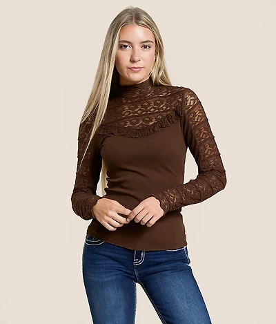 Lace Mock Neck Top