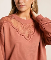 Pieced Lace Pullover