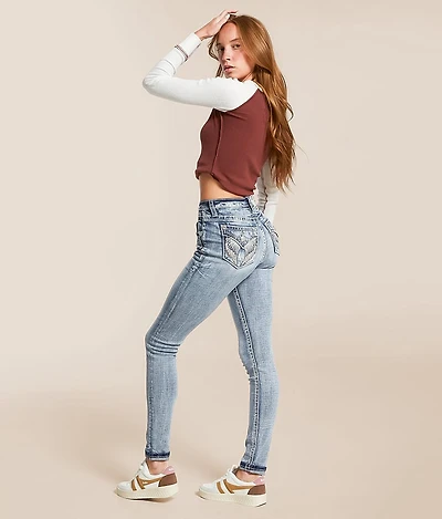 High Rise Skinny Stretch Cuffed Jean