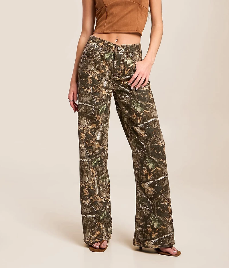 High Rise Wide Leg Camo Jean