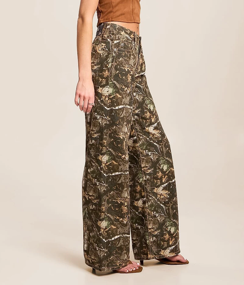 High Rise Wide Leg Camo Jean