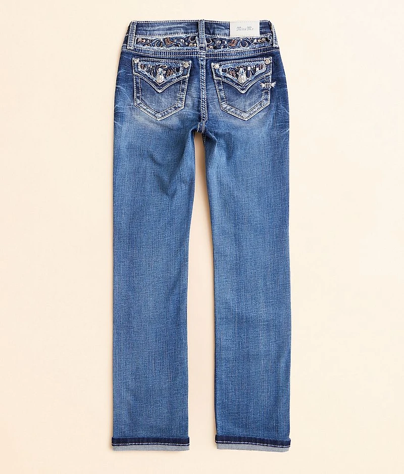 Girls - Mid-Rise Straight Stretch Cuffed Jean
