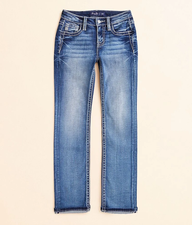 Girls - Mid-Rise Straight Stretch Cuffed Jean