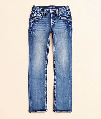 Girls - Mid-Rise Straight Stretch Cuffed Jean