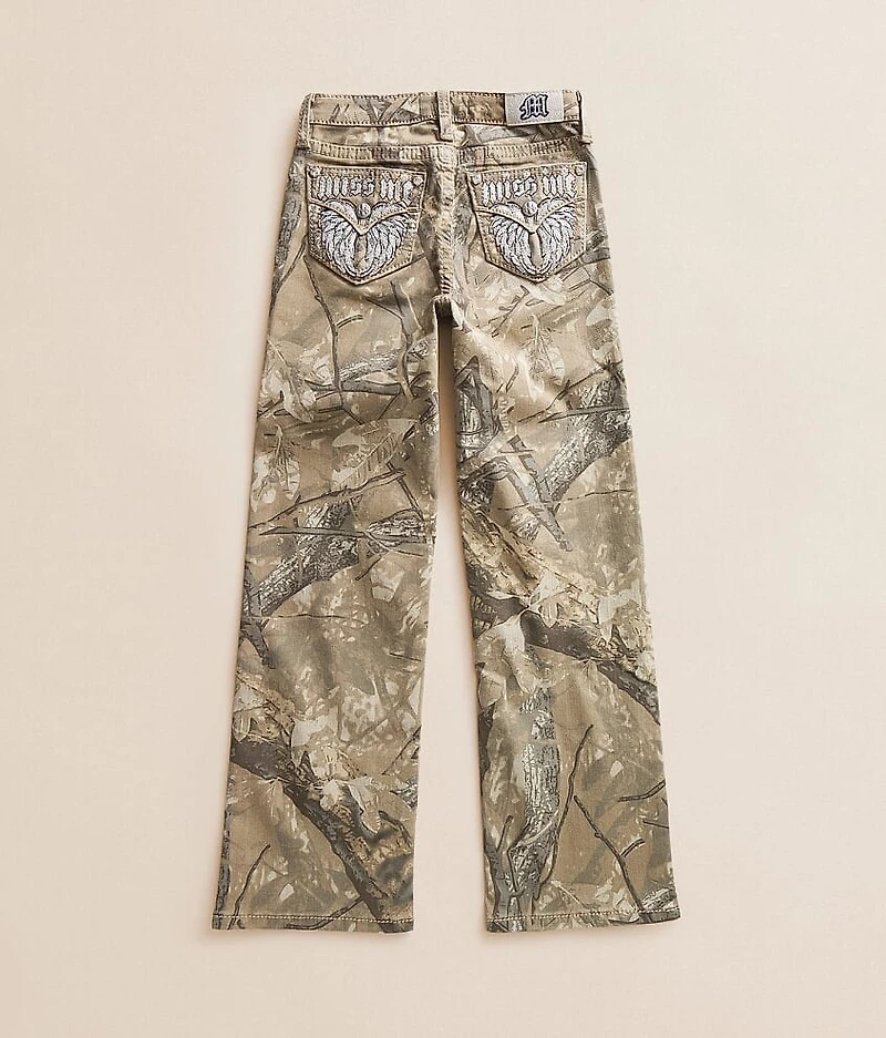 Girls - Camo Mid-Rise Wide Leg Stretch Jean