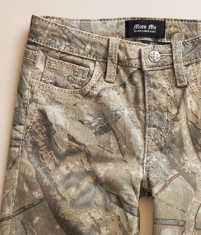 Girls - Camo Mid-Rise Wide Leg Stretch Jean