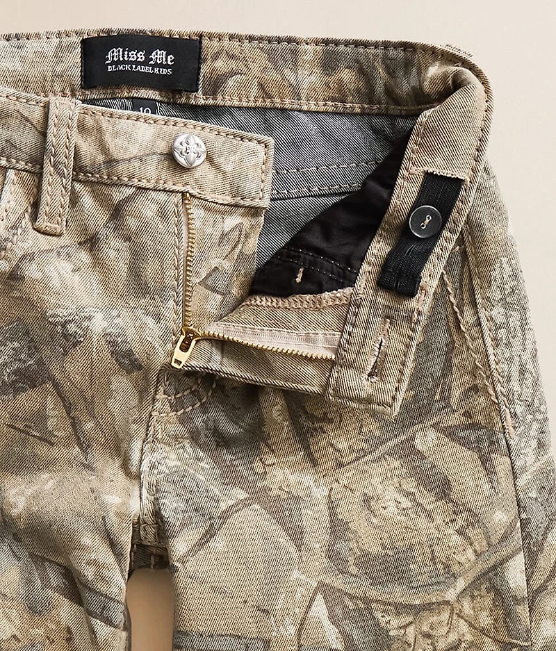 Girls - Camo Mid-Rise Wide Leg Stretch Jean