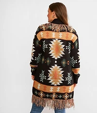 Southwestern Fringe Cardigan Sweater