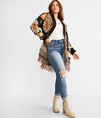 Southwestern Fringe Cardigan Sweater