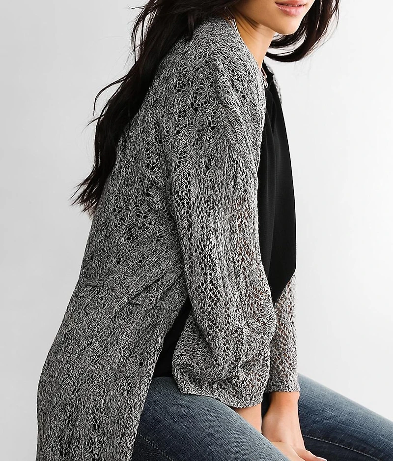 Pointelle Stitch Cardigan Sweater