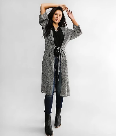 Pointelle Stitch Cardigan Sweater