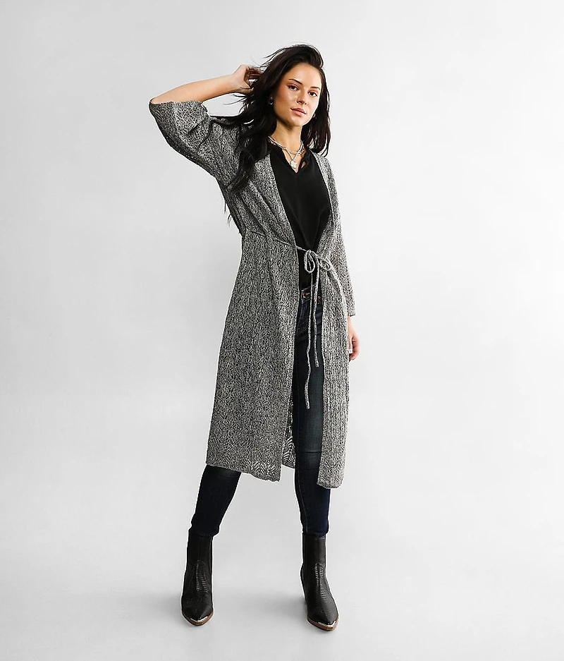 Pointelle Stitch Cardigan Sweater