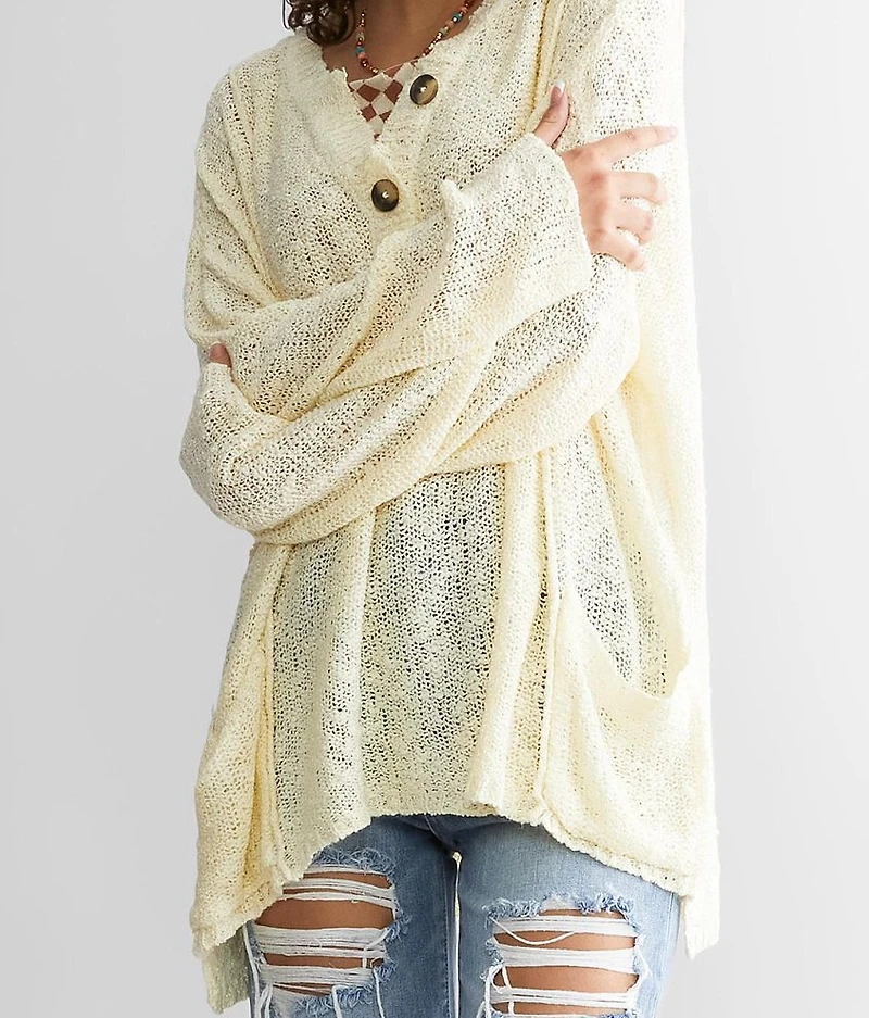 Oversized Henley Sweater