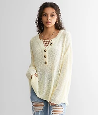 Oversized Henley Sweater